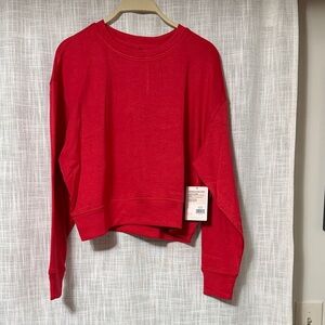 Red Cropped Scuba Crewneck